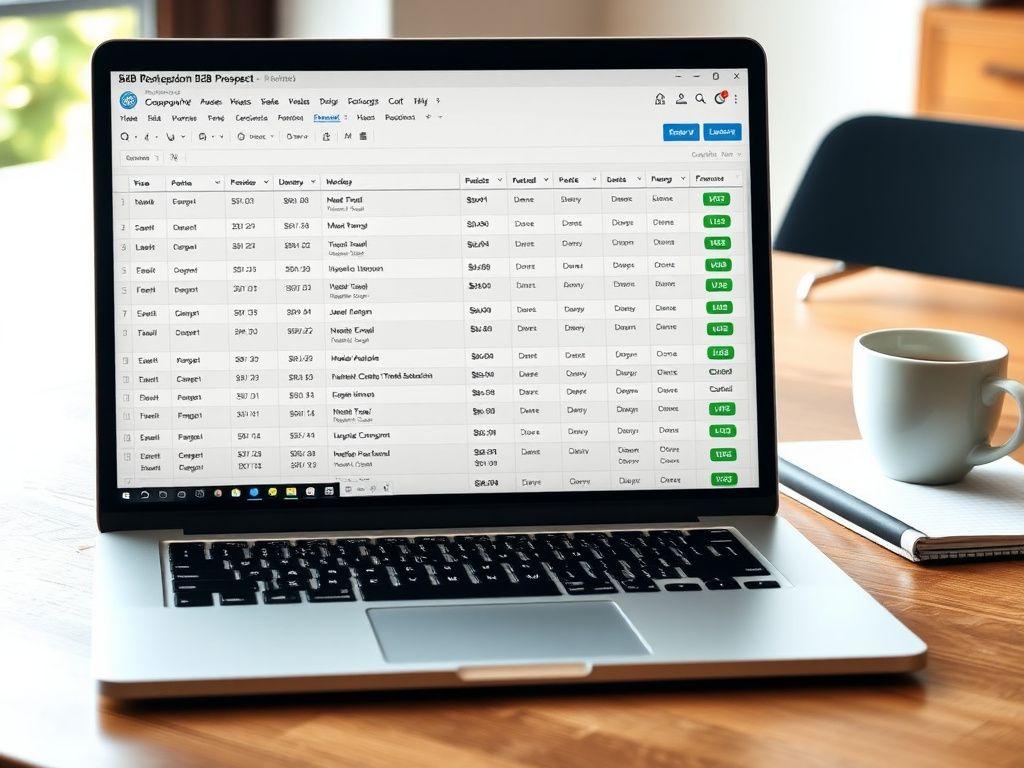 Curated prospect spreadsheet with verification status columns