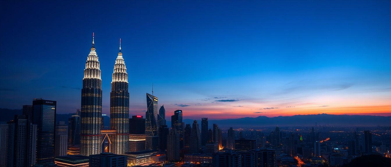 Evening view over the Kuala Lumpur business district